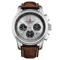 Thumbnail for Revue Thommen Men's Airspeed XL 44mm Chronograph Silver Brown Automatic Watch