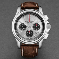 Thumbnail for Revue Thommen Men's Airspeed XL 44mm Chronograph Silver Brown Automatic Watch