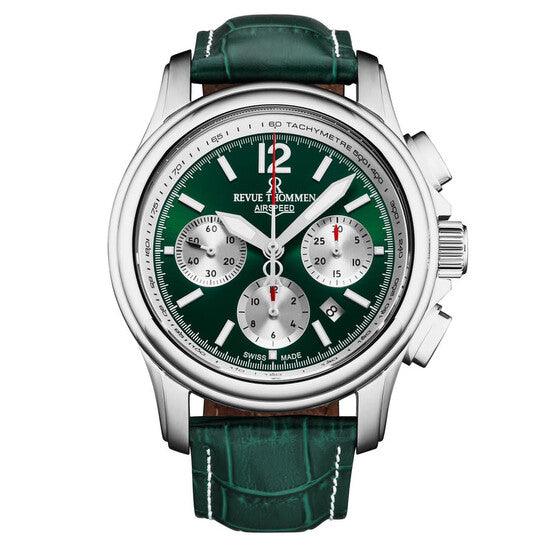 Revue Thommen Men's Airspeed XL 44mm Chronograph Green Automatic Watch