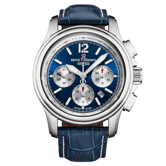 Revue Thommen Men's Airspeed XL 44mm Chronograph Blue Automatic Watch
