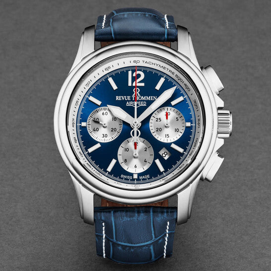 Revue Thommen Men's Airspeed XL 44mm Chronograph Blue Automatic Watch