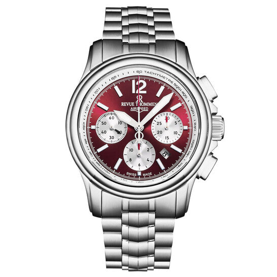 Revue Thommen Air Speed Chrono 46mm Red Automatic Men's Watch