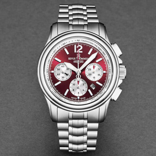 Revue Thommen Air Speed Chrono 46mm Red Automatic Men's Watch