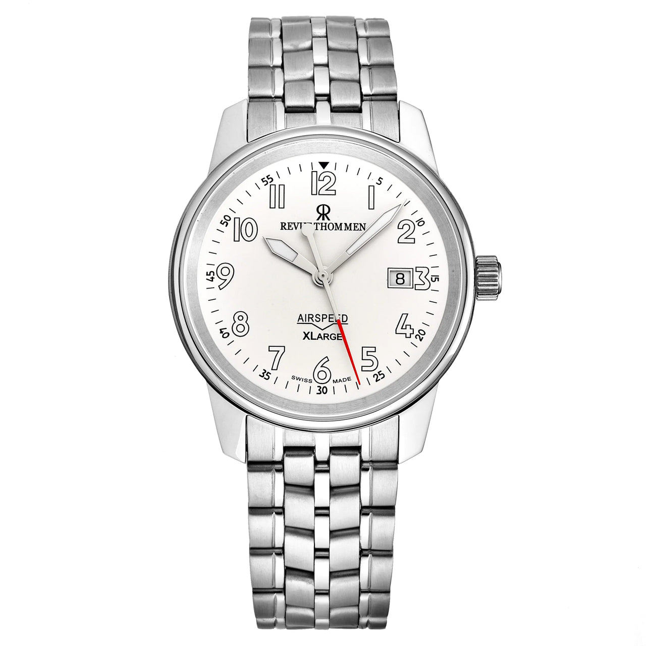 Revue Thommen Airspeed XL Men's 42mm Silver Automatic Watch