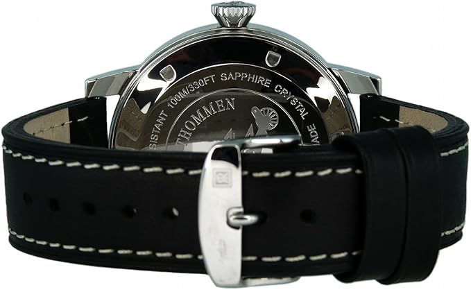 Revue Thommen Men's Airspeed XL 47mm Black Leather Automatic Watch