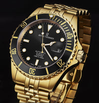 Thumbnail for Revue Thommen Diver Men's 42mm Black Gold Automatic Watch