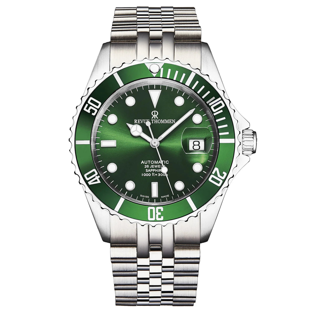 Revue Thommen Diver Men's 42mm Green Automatic Watch