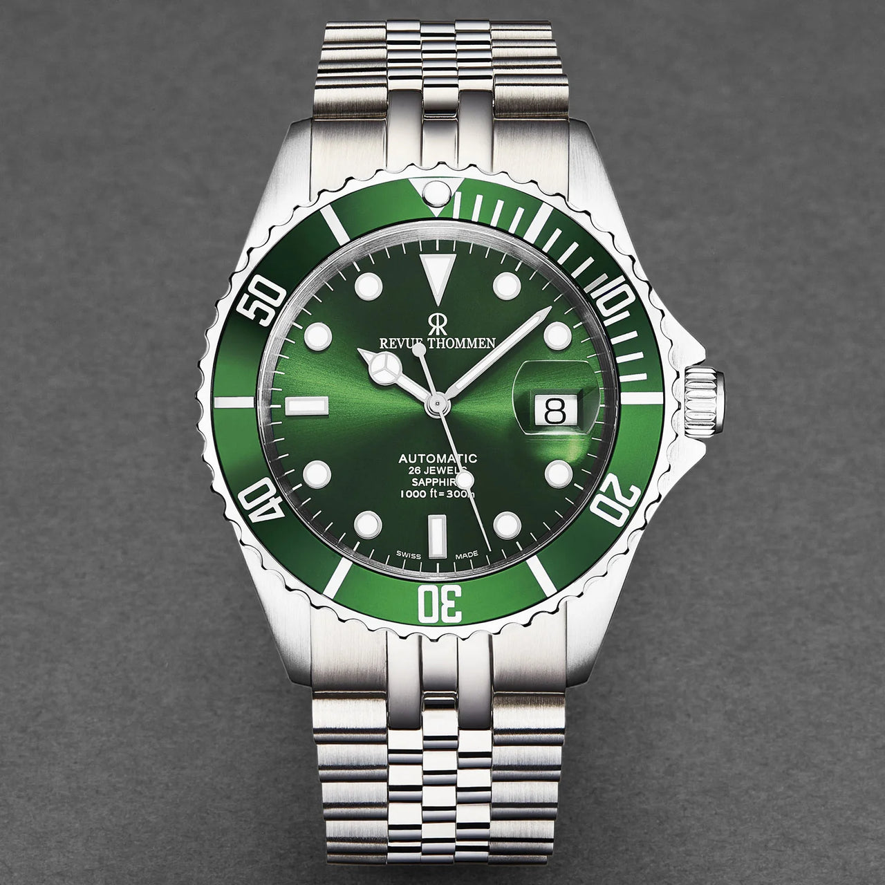 Revue Thommen Diver Men's 42mm Green Automatic Watch