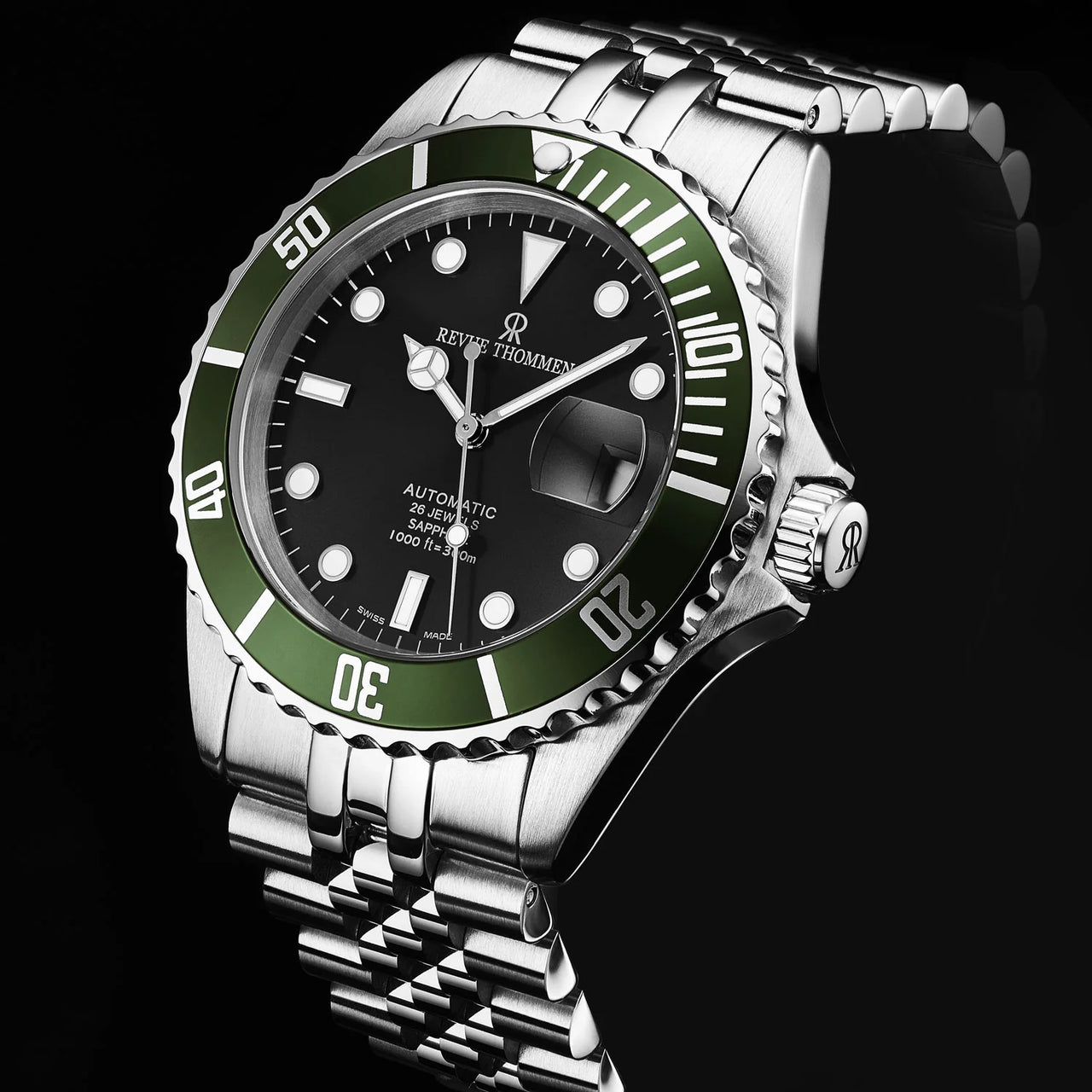 Revue Thommen Diver Men’s 42mm Black Green Automatic Watch