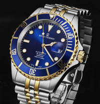 Thumbnail for Revue Thommen Men's Diver 42mm Blue Two-Tone Gold Automatic Watch
