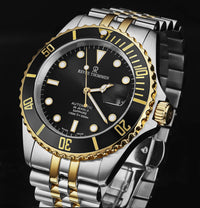 Thumbnail for Revue Thommen Men's Diver 42mm Black Two-Tone Gold Automatic Watch