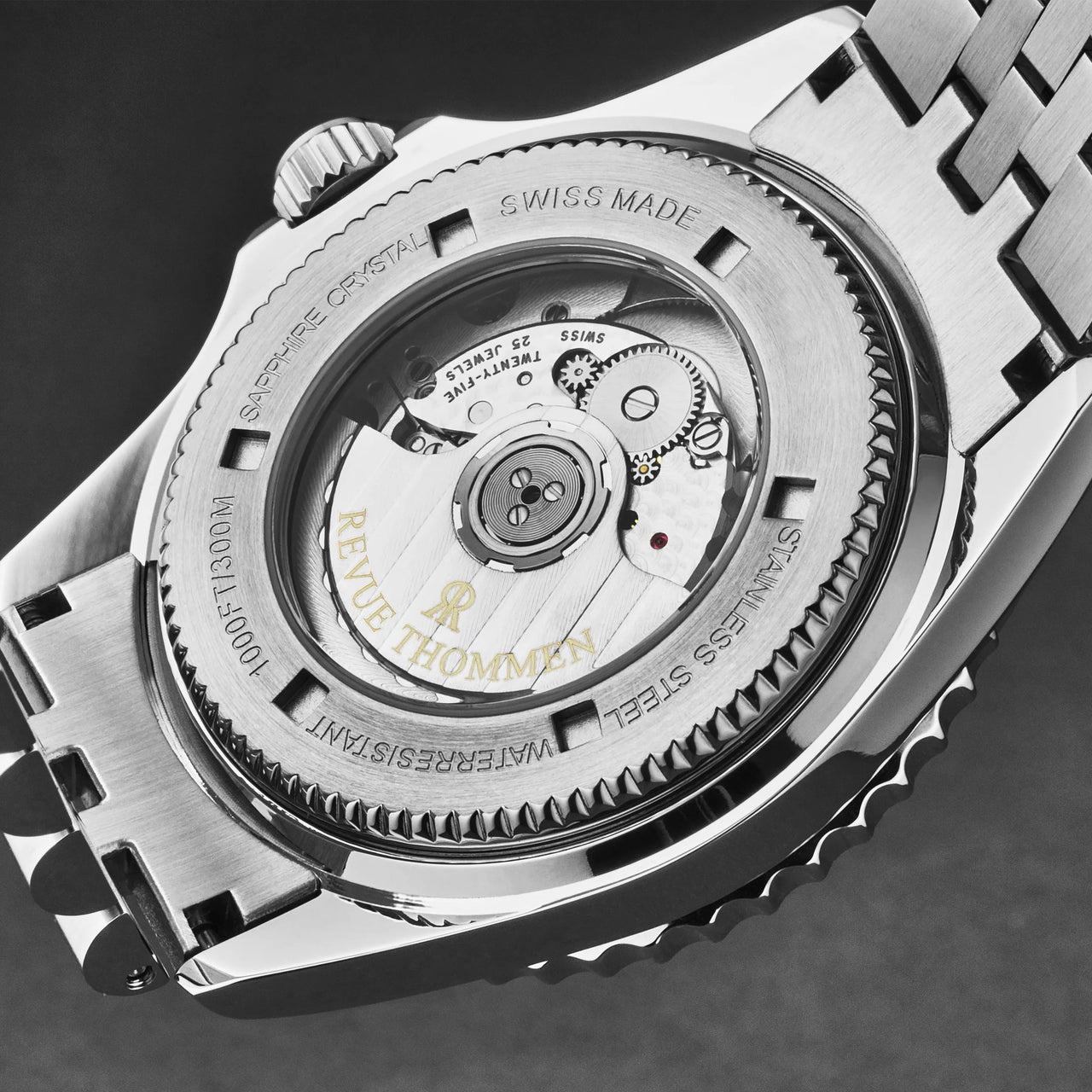 Revue Thommen 'Diver' Black Dial Steel 42mm Automatic Men's Watch