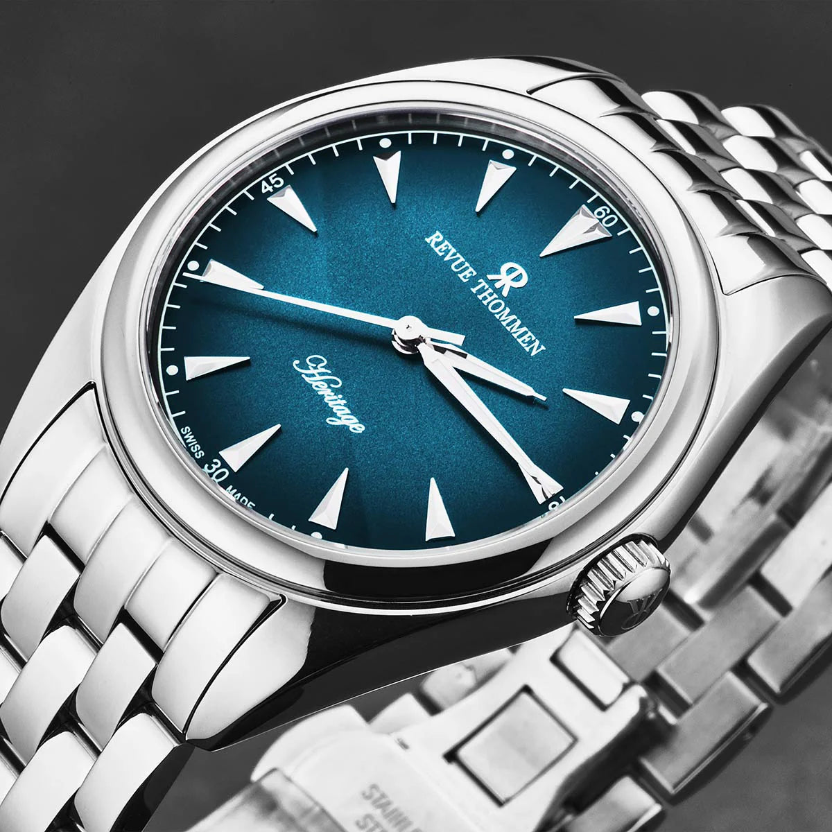 Revue Thommen Blue Dial Steel 42mm Automatic Men's Watch