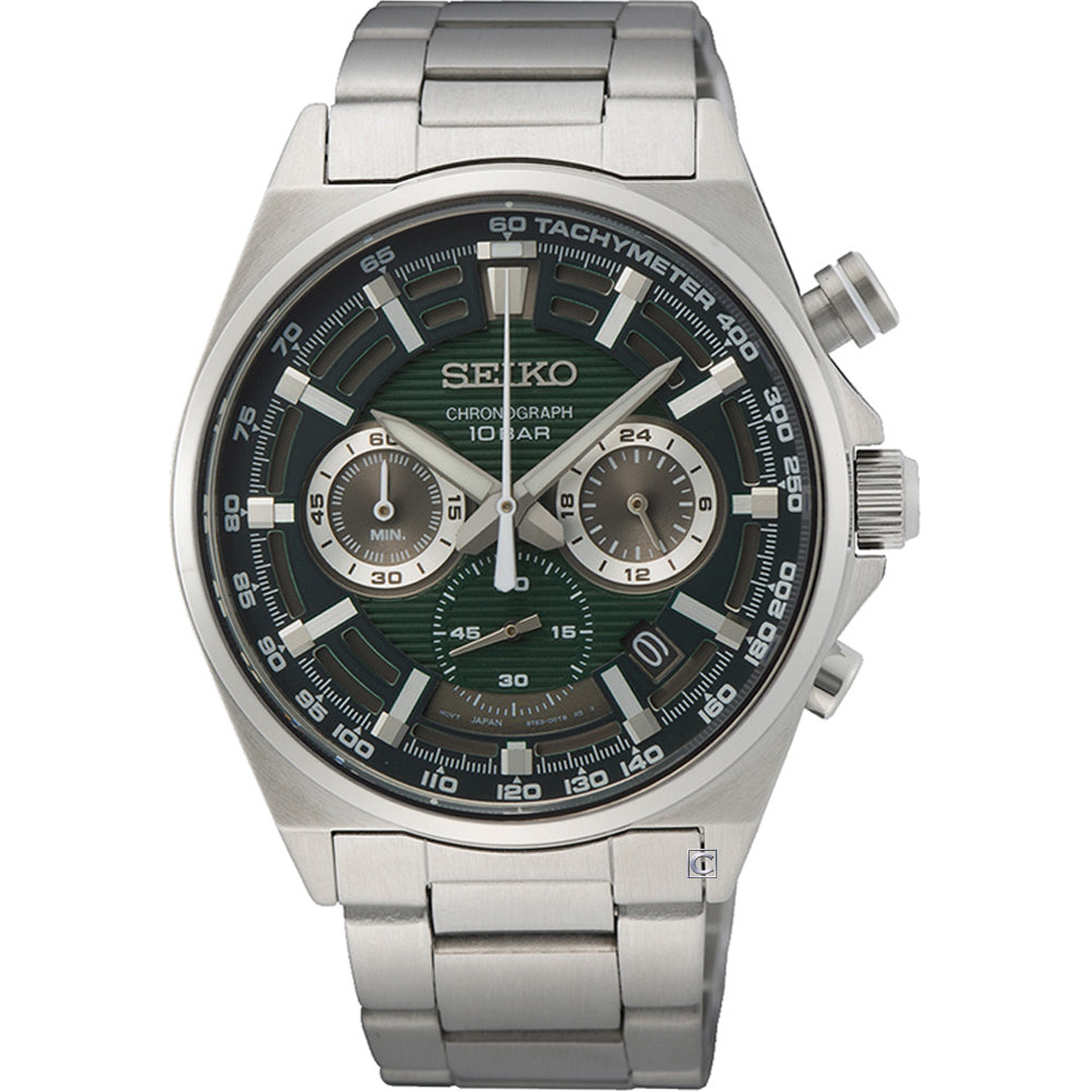 Seiko Chronograph Sports Men's Green Watch SSB405P1