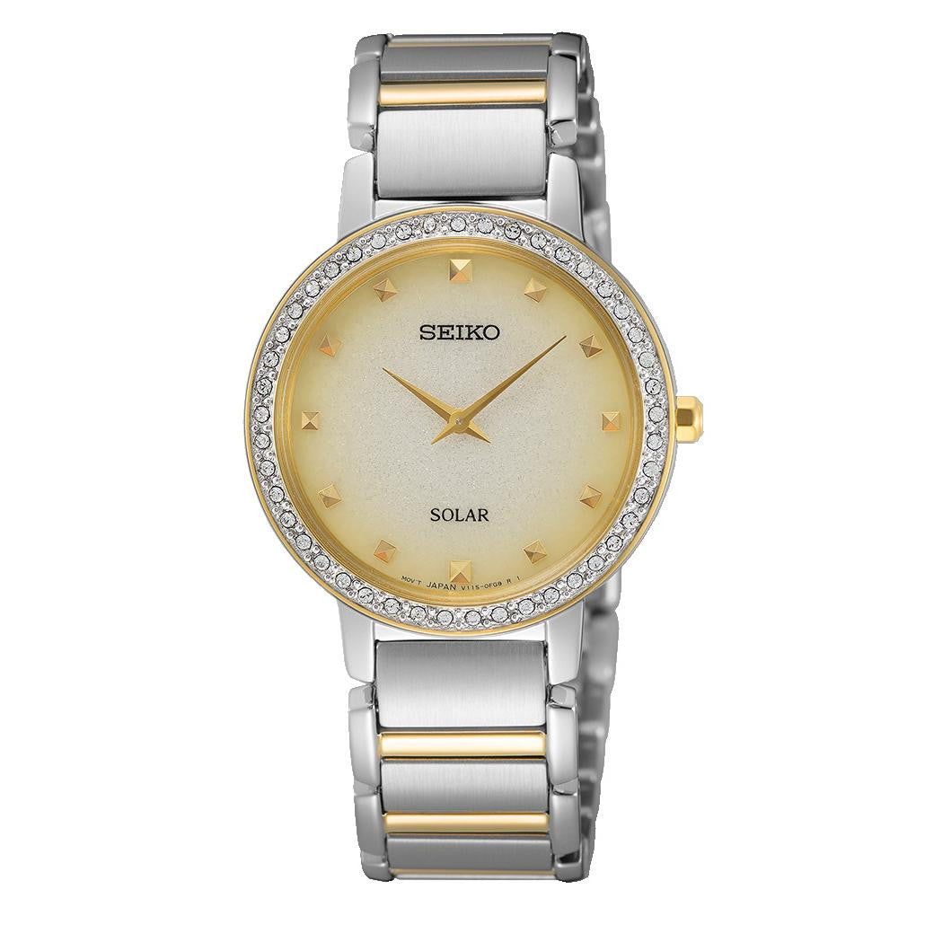 Seiko Caprice Solar Gold Ladies Watch SUP448P1