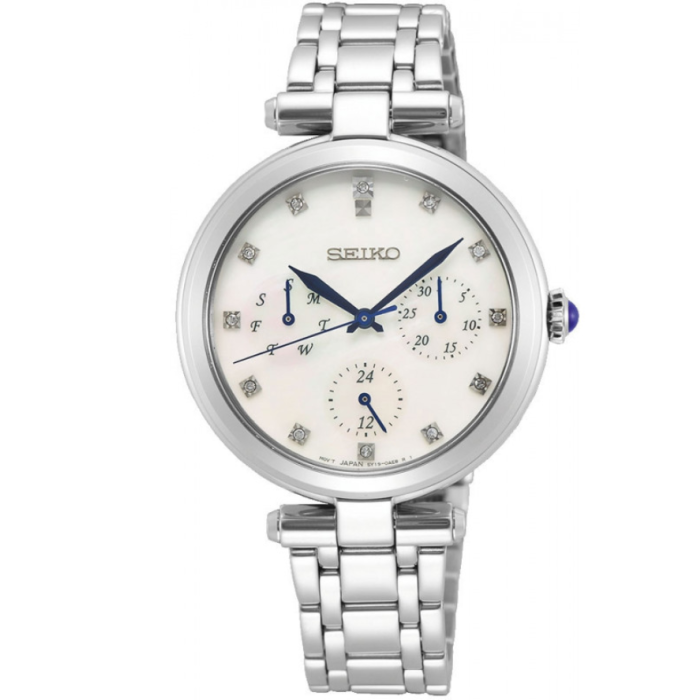 Seiko Caprice 12 Diamonds Classic White Ladies Watch SKY663P1