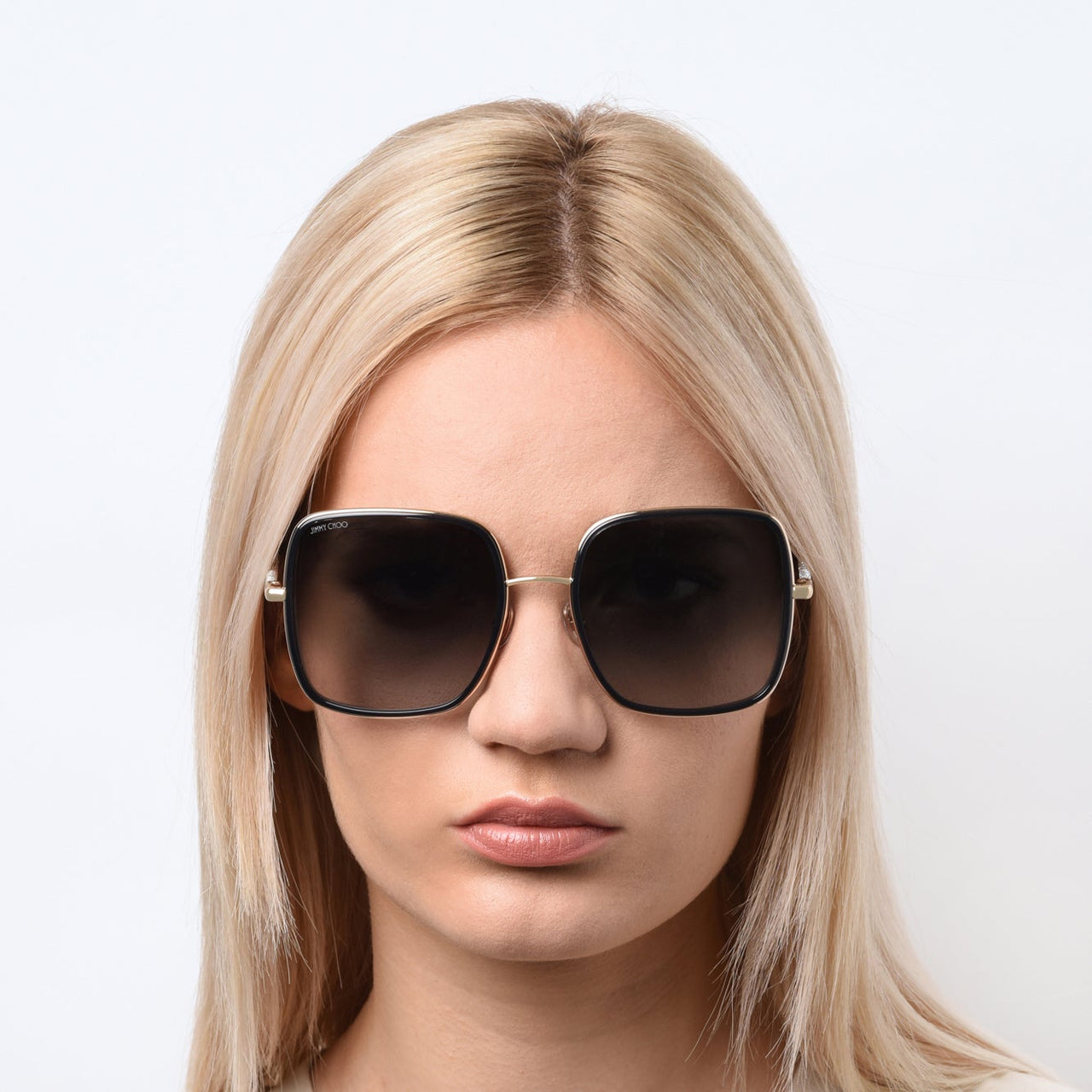 Sunglasses - Jimmy Choo JAYLA/S 2F7 579O Unisex Gold Grey