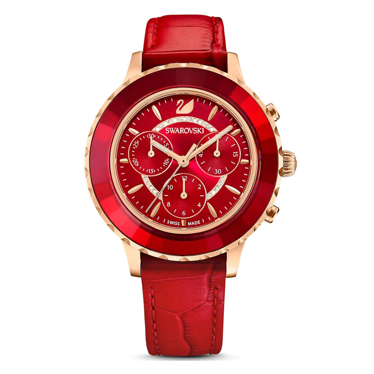 Swarovski Octea Lux Chrono Ladies Red Watch 5646975