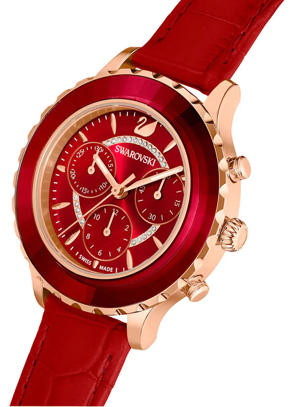 Swarovski Octea Lux Chrono Ladies Red Watch 5646975