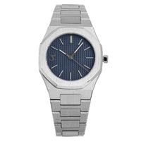 Thumbnail for Three Square Quartz Men's Silver Blue Stainless Steel Watch