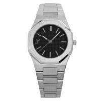 Thumbnail for Three Square Men's Silver Black Quartz Stainless Steel Watch