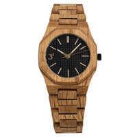 Thumbnail for Three Square Men's Wood Black Quartz Watch
