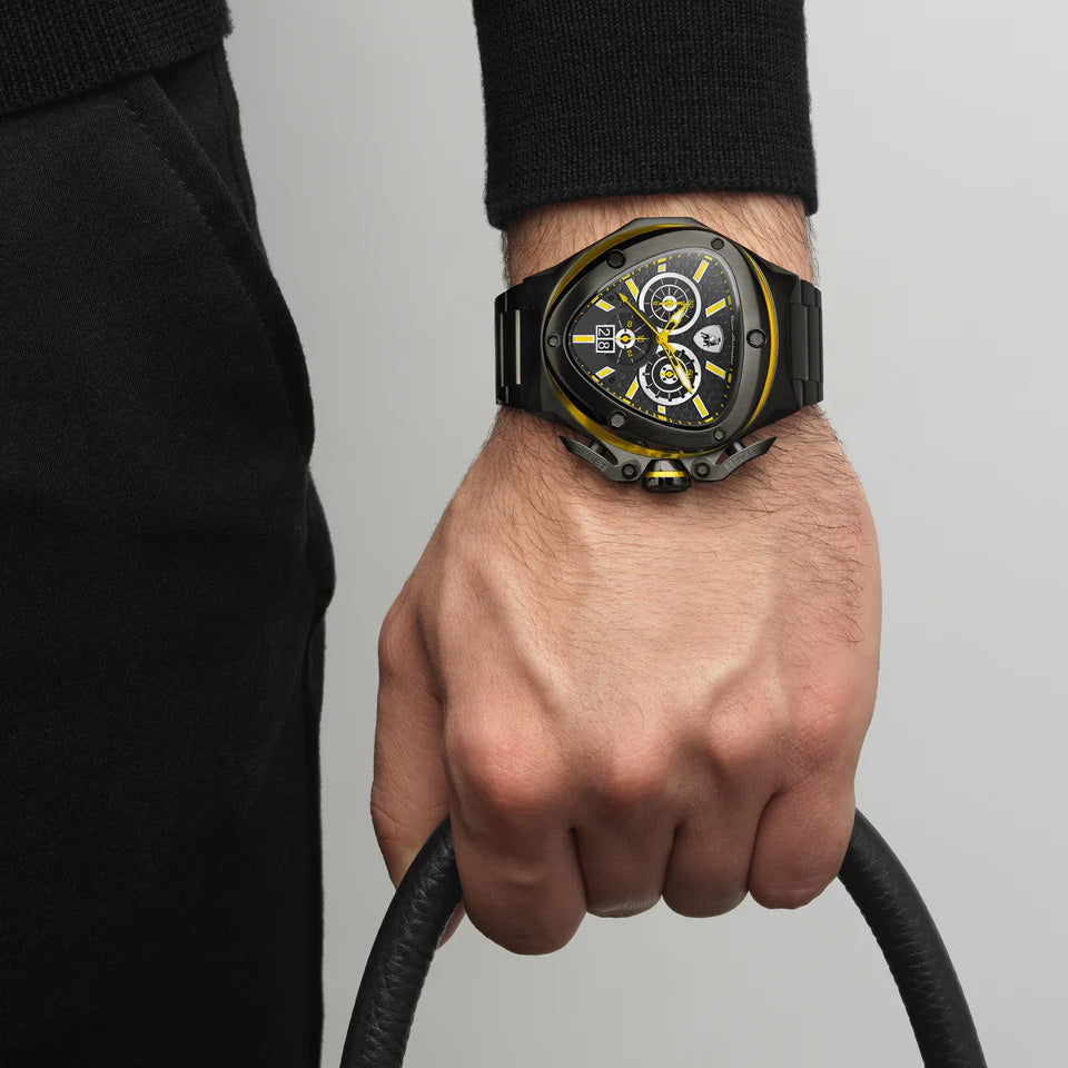 Tonino Lamborghini Men’s Watch 56mm Spyder X Black Yellow
