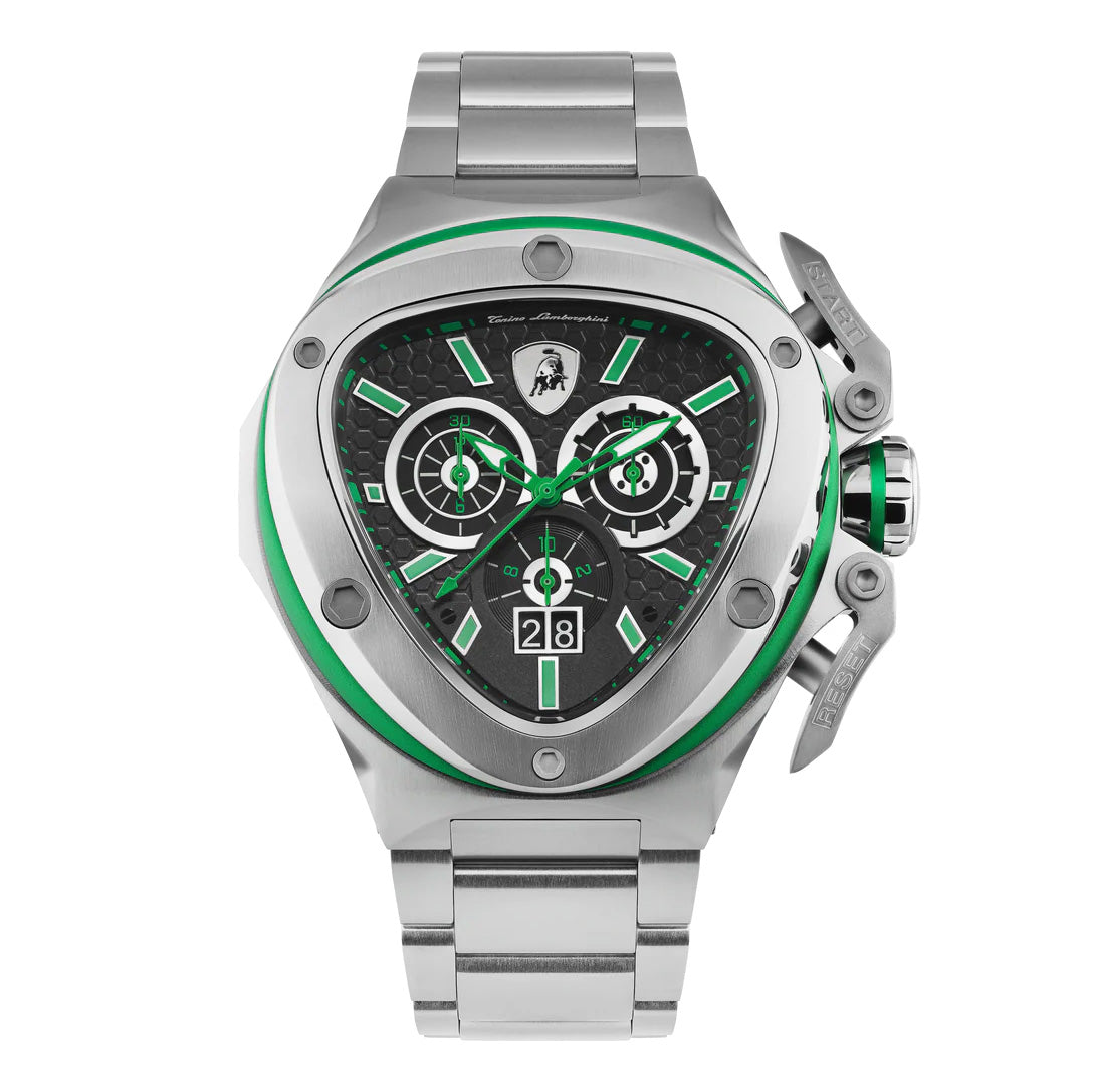 Tonino Lamborghini Men's Watch 53mm Spyder X Silver Green