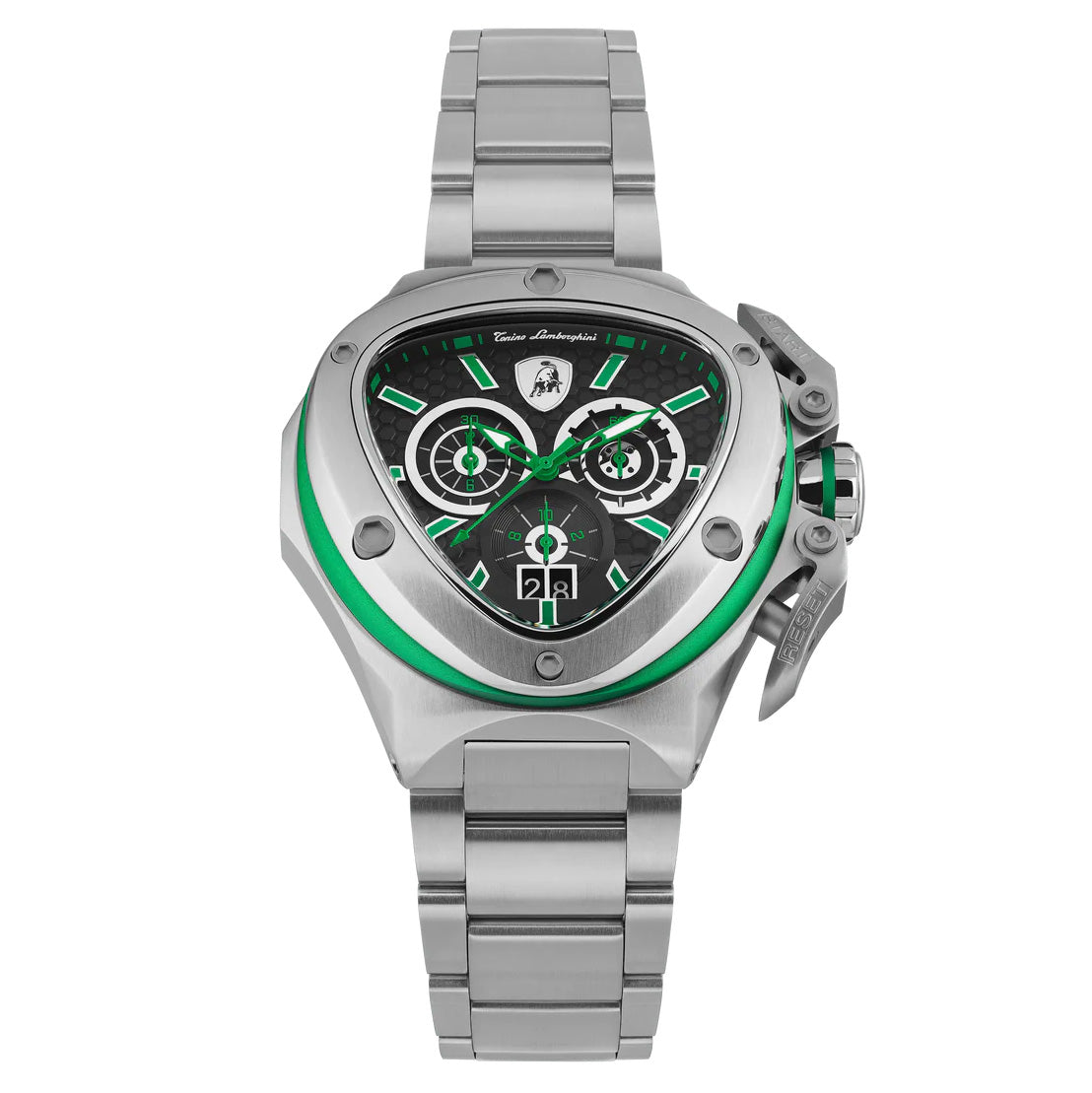 Tonino Lamborghini Men's Watch 53mm Spyder X Silver Green