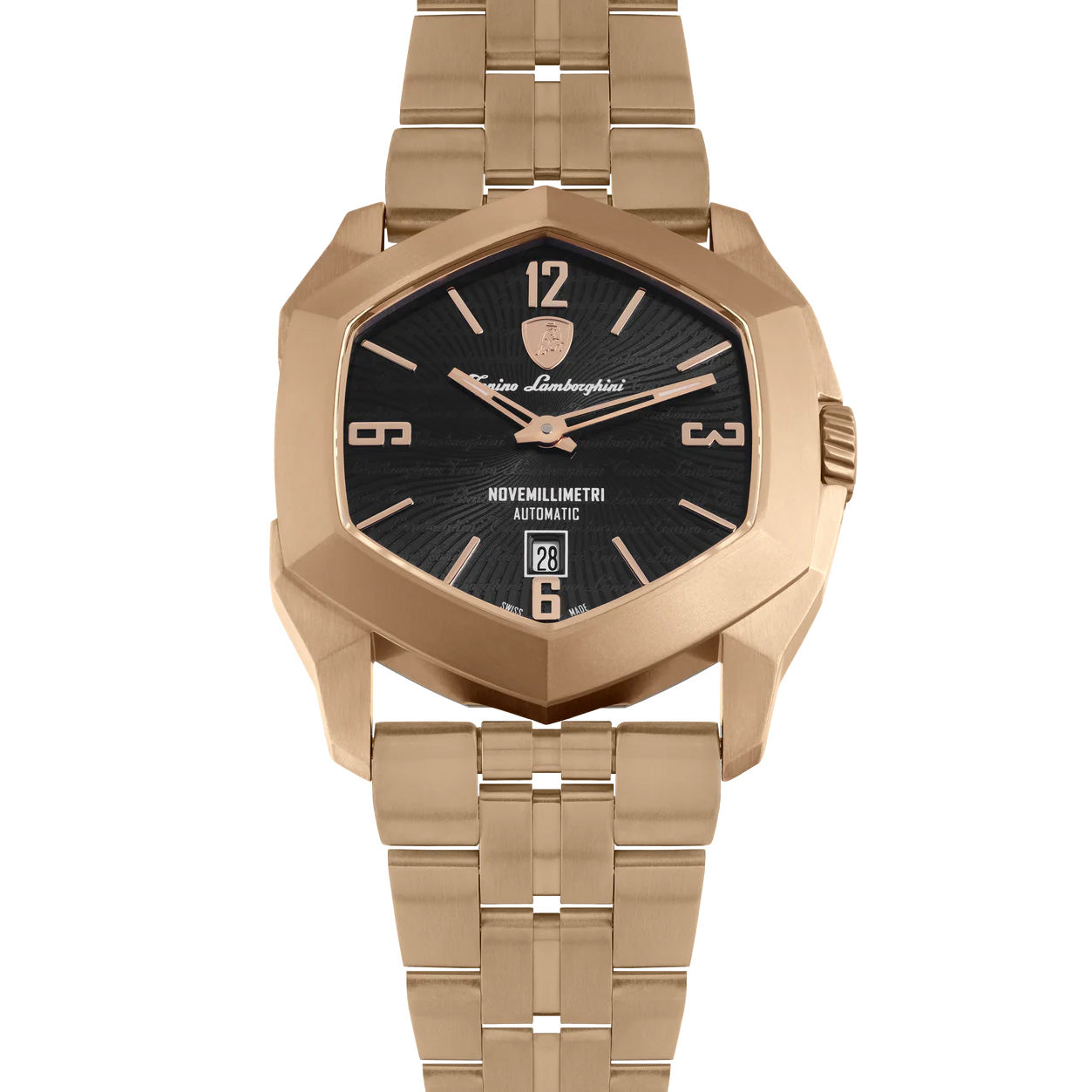 Tonino Lamborghini Men's Watch 43mm Novemillimetri Rose Gold Black