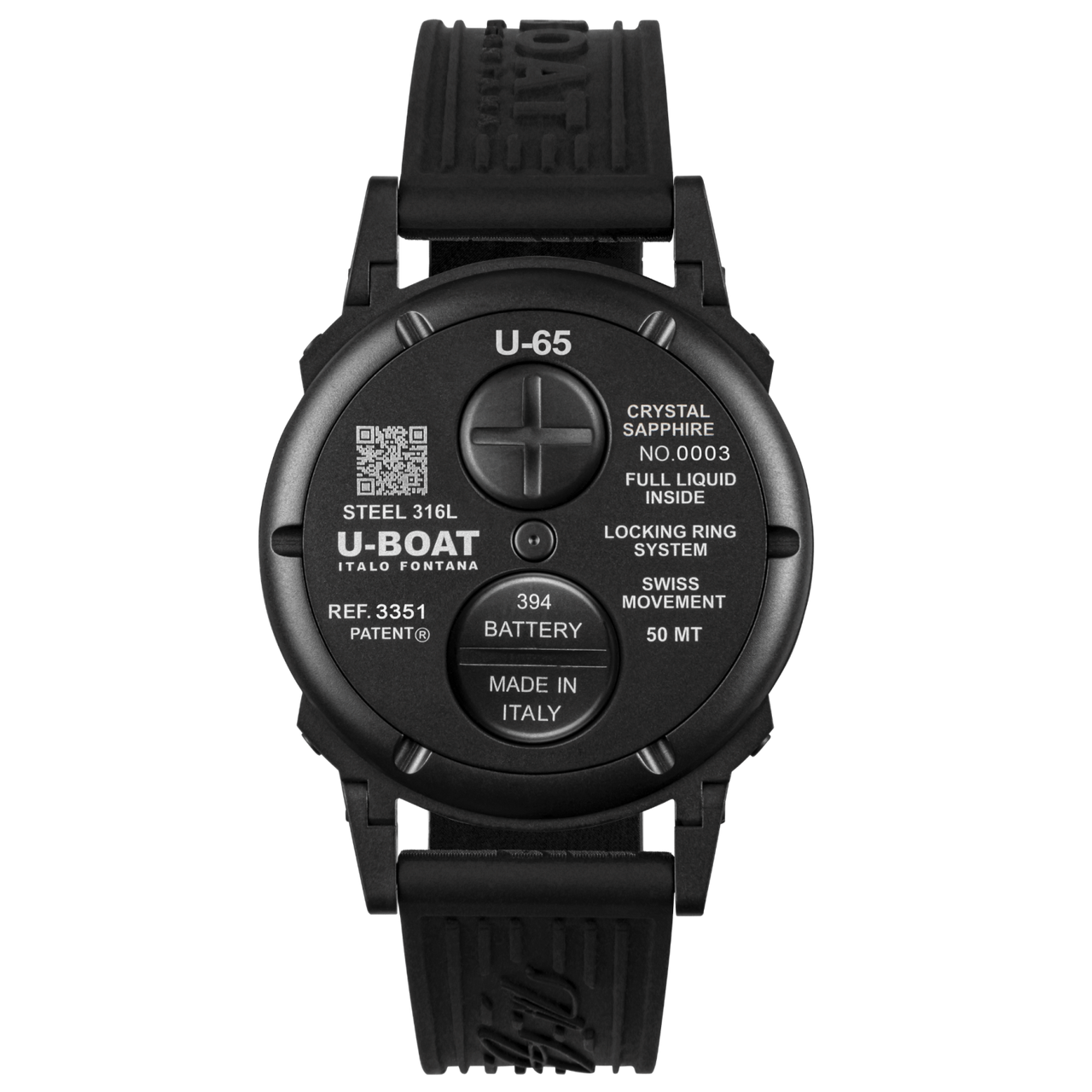 U-Boat Men's Watch 44mm U-65 Black Green