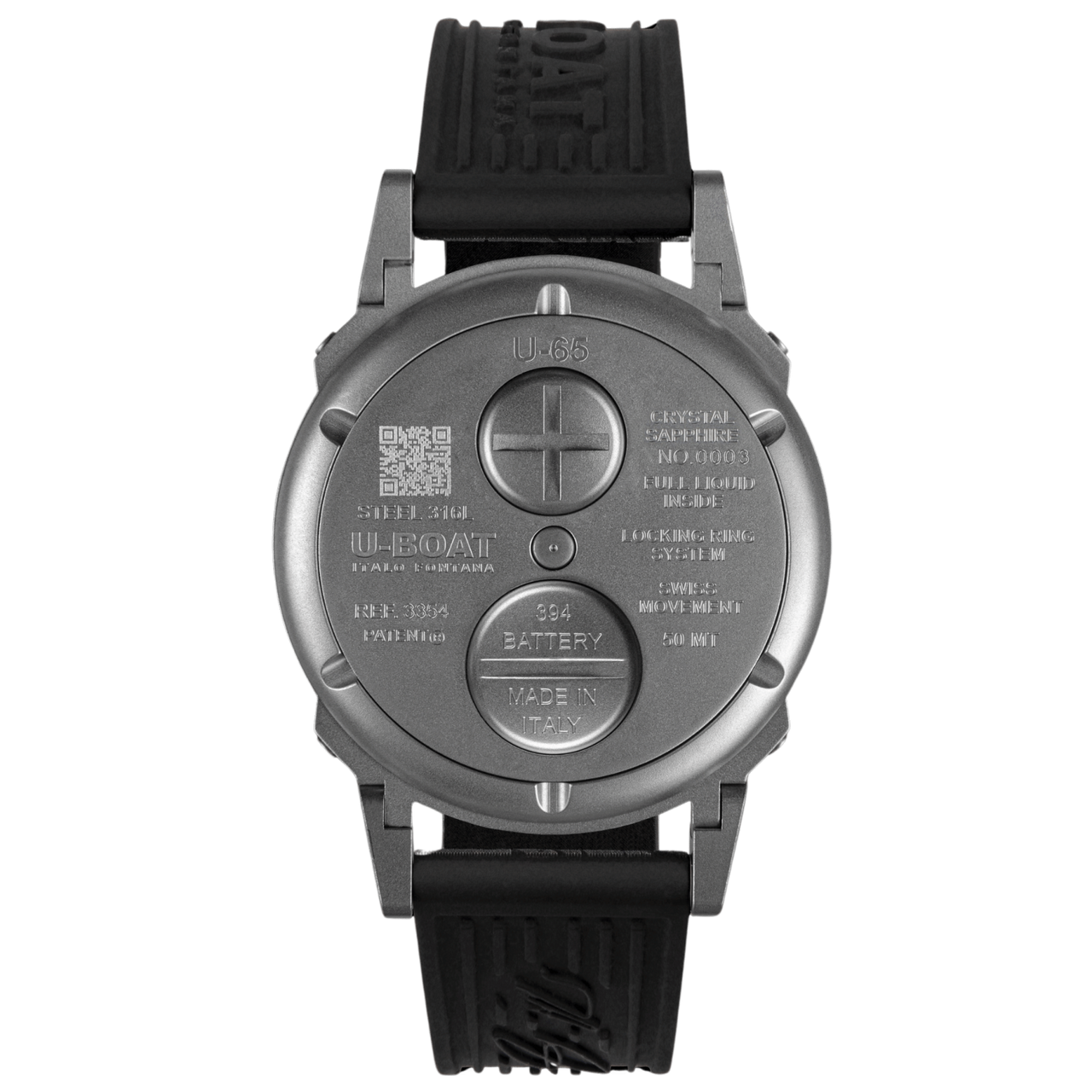 U-Boat Men's Watch 44mm U-65 Grey Stainless Steel