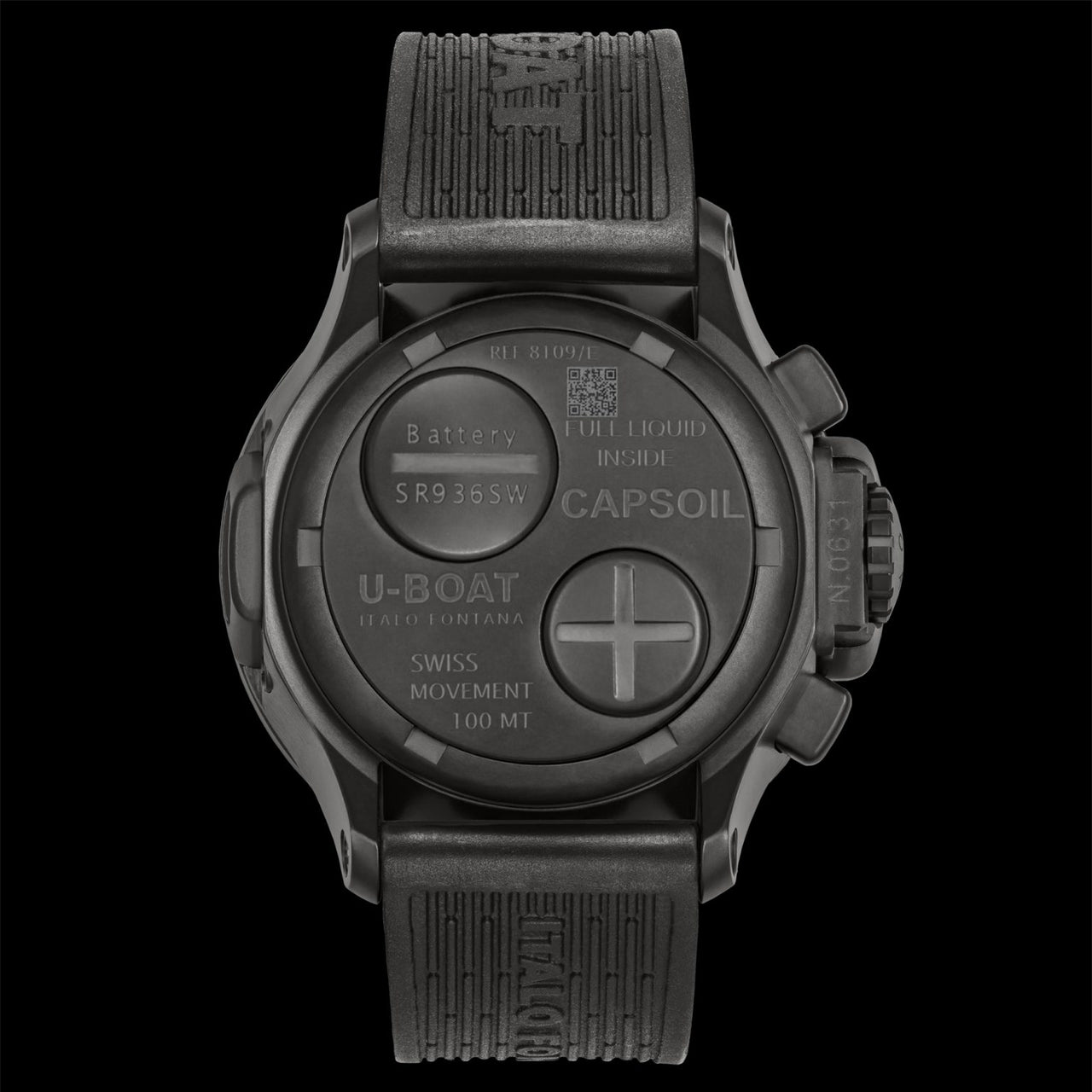 U-Boat Men’s Watch 45mm Capsoil Chronograph Oil Immersion Black