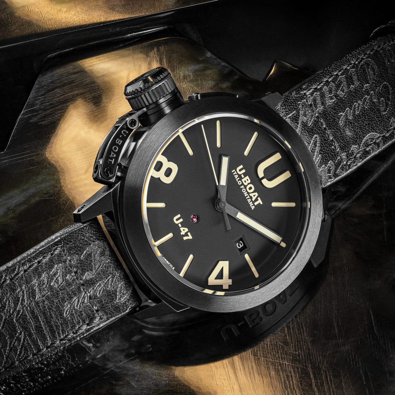 U-Boat Men’s Watch 47mm Classico U-47 Black AB1