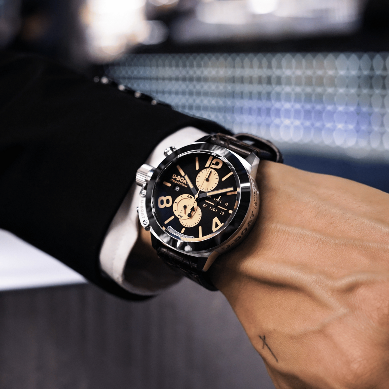 U-Boat Men’s Watch 45mm Classico Tungsten Chronograph Black