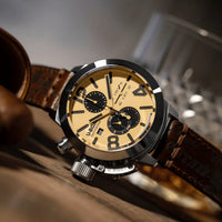 Thumbnail for U-Boat Men’s Watch 45mm Classico Tungsten Chronograph Beige Brown