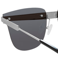 Thumbnail for United Nude Sunglasses D-Frame Silver Black With Grey Lenses Category 3 UN2C2SUN - Watches & Crystals