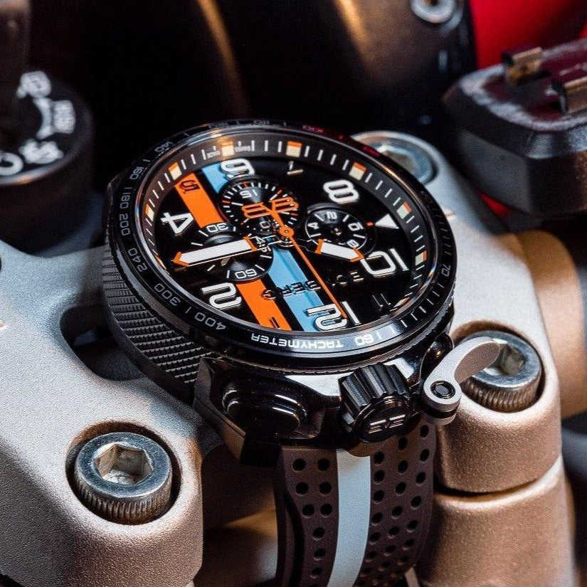 Bomberg Bolt 68 Racing Men s Blue Watch BS45CHPBA.059 6.10 from Watches and Crystals Watches Crystals