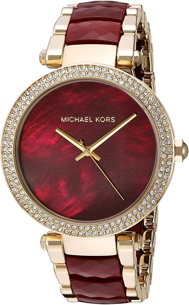 Michael kors watch red strap hotsell