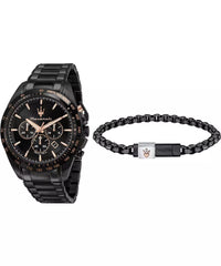 Thumbnail for Maserati Traguardo Black Men's Watch Bracelet Set R8873612050