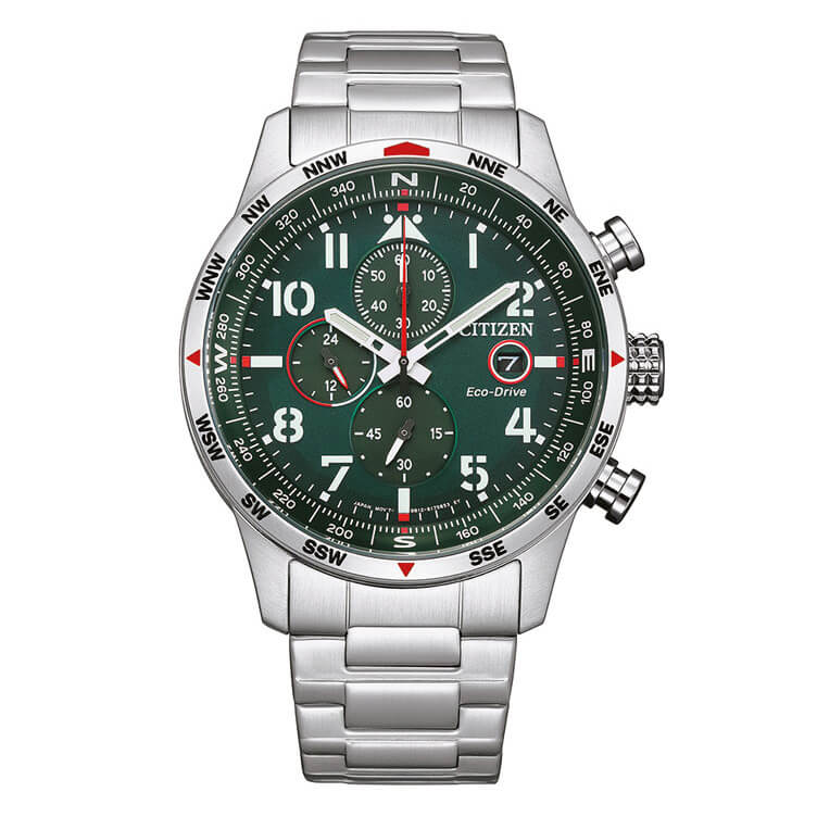 Citizen Men's Watch Eco-Drive Chrono Aviator Green CA0791-81X