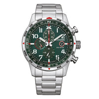 Thumbnail for Citizen Men's Watch Eco-Drive Chrono Aviator Green CA0791-81X