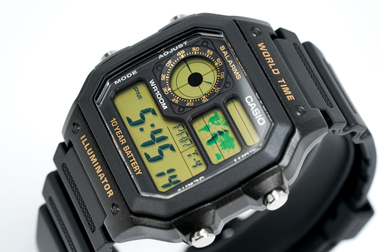 AE1200WH-1A | Illuminator All Black Digital Watch | CASIO