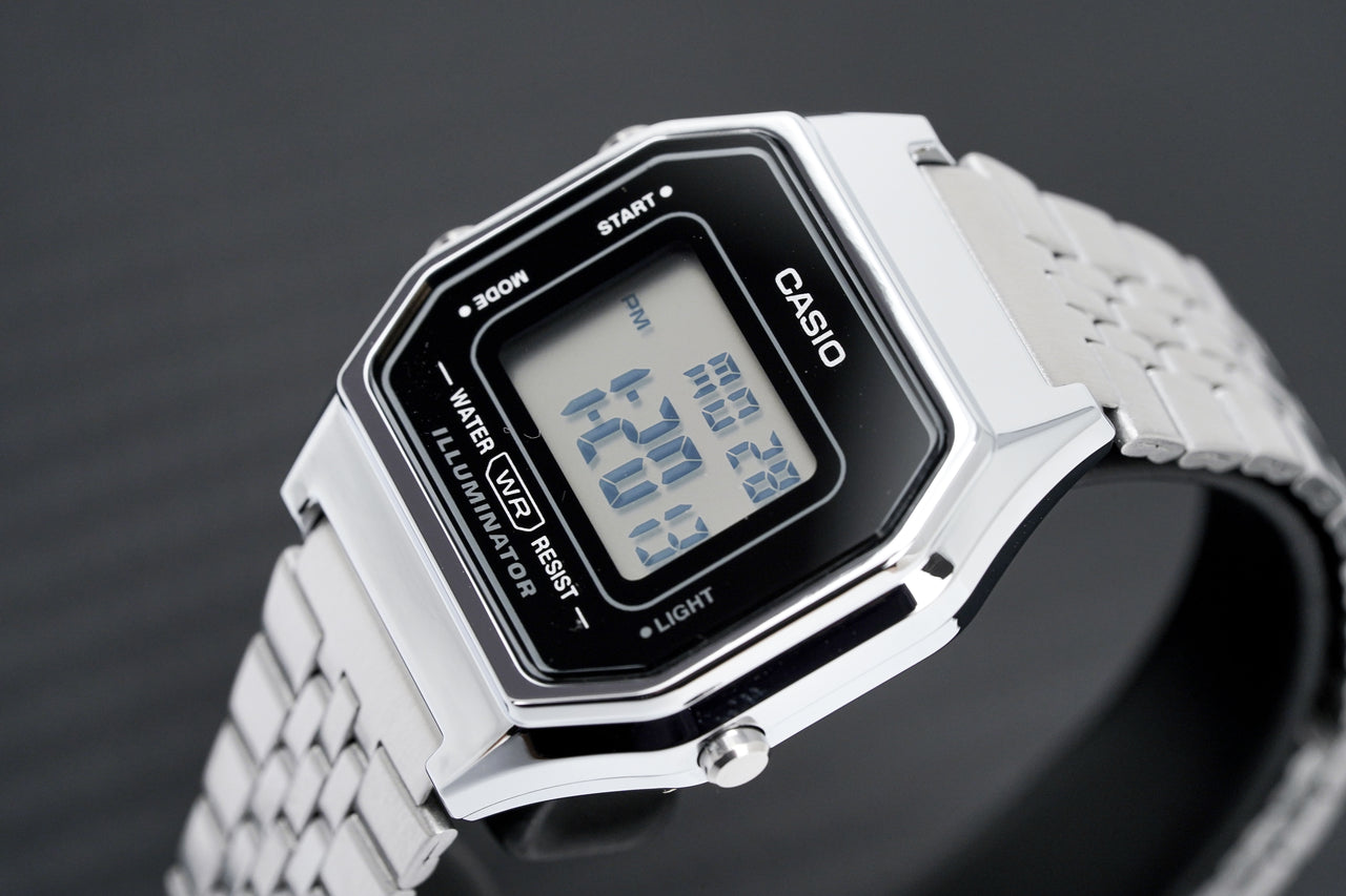 Casio Men's Digital Vintage Stainless Steel Bracelet Watch 43.1mm |  CoolSprings Galleria