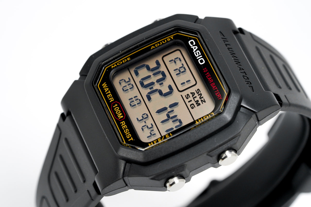 Casio Men's Watch Chronograph Digital Square Black W-800HG-9AVDF – Watches  & Crystals