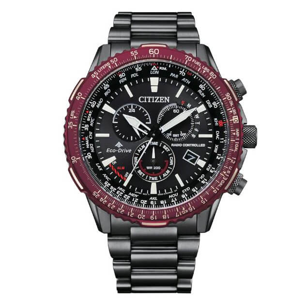 Citizen Men's Watch Eco-Drive Promaster Sky Radio Controlled Chrono Red CB5009-55E