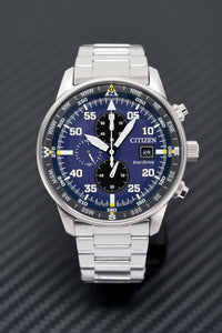 Thumbnail for Citizen Men's Watch Eco-Drive Aviator Chronograph Blue CA0690-88L