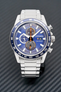 Thumbnail for Citizen Men's Watch Eco-Drive Chrono Racing Blue CA0781-84L