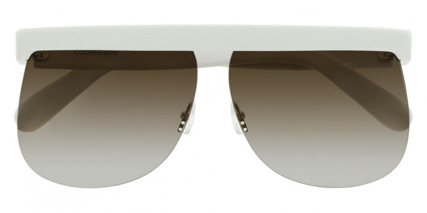 Courrèges Women's Sunglasses Oversized Flat Top White CL1901-002 66