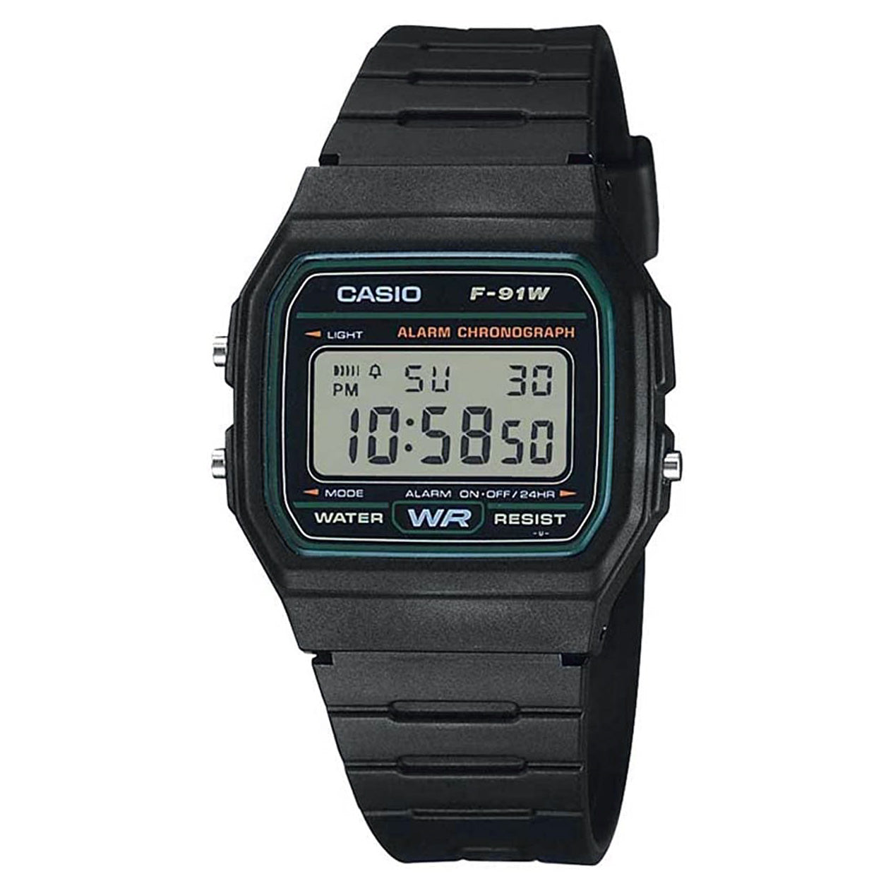 Casio Watch Classic Sports Digital Black/Green F-91W-3DG – Watches &  Crystals